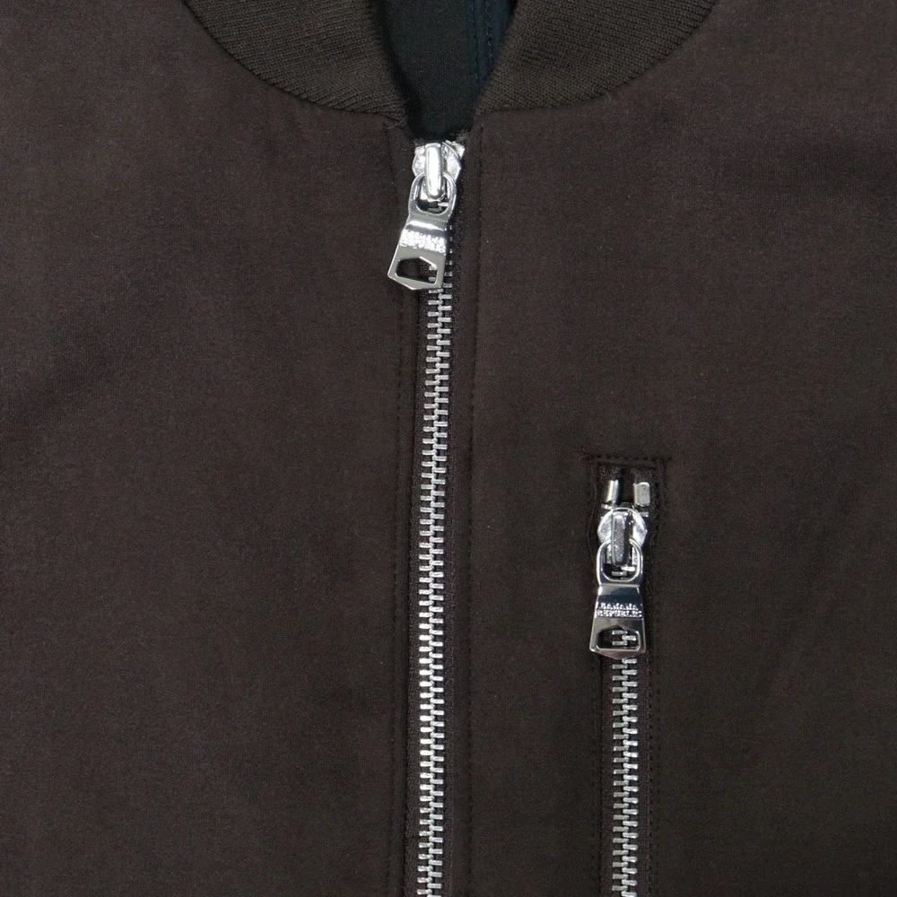 Banana Republic Bomber Jacket Vegan Suede Full Zip Brown Men Small NWOT